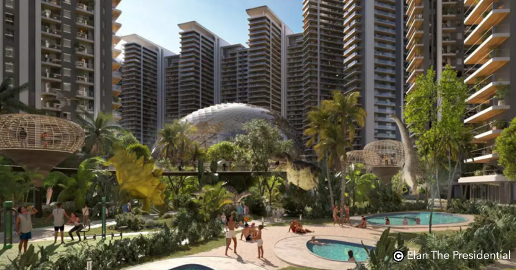 At Elan The Presidential, every corner exudes elegance and functionality. From the meticulously crafted interiors to the panoramic views of the lush green golf course, no detail is overlooked.