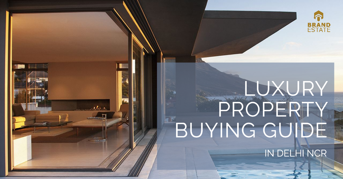 Luxurious living room in Delhi NCR with modern furniture and city views