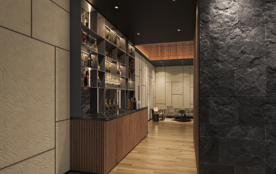 A stylish bar with modern décor and dim lighting._brandestate.in