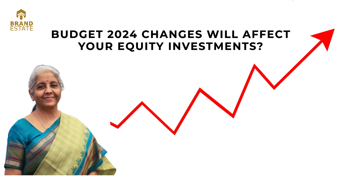 A bar graph comparing the old and new tax rates on equity investments. The old tax rates are shown in blue, and the new tax rates are shown in red_brandestate.in
